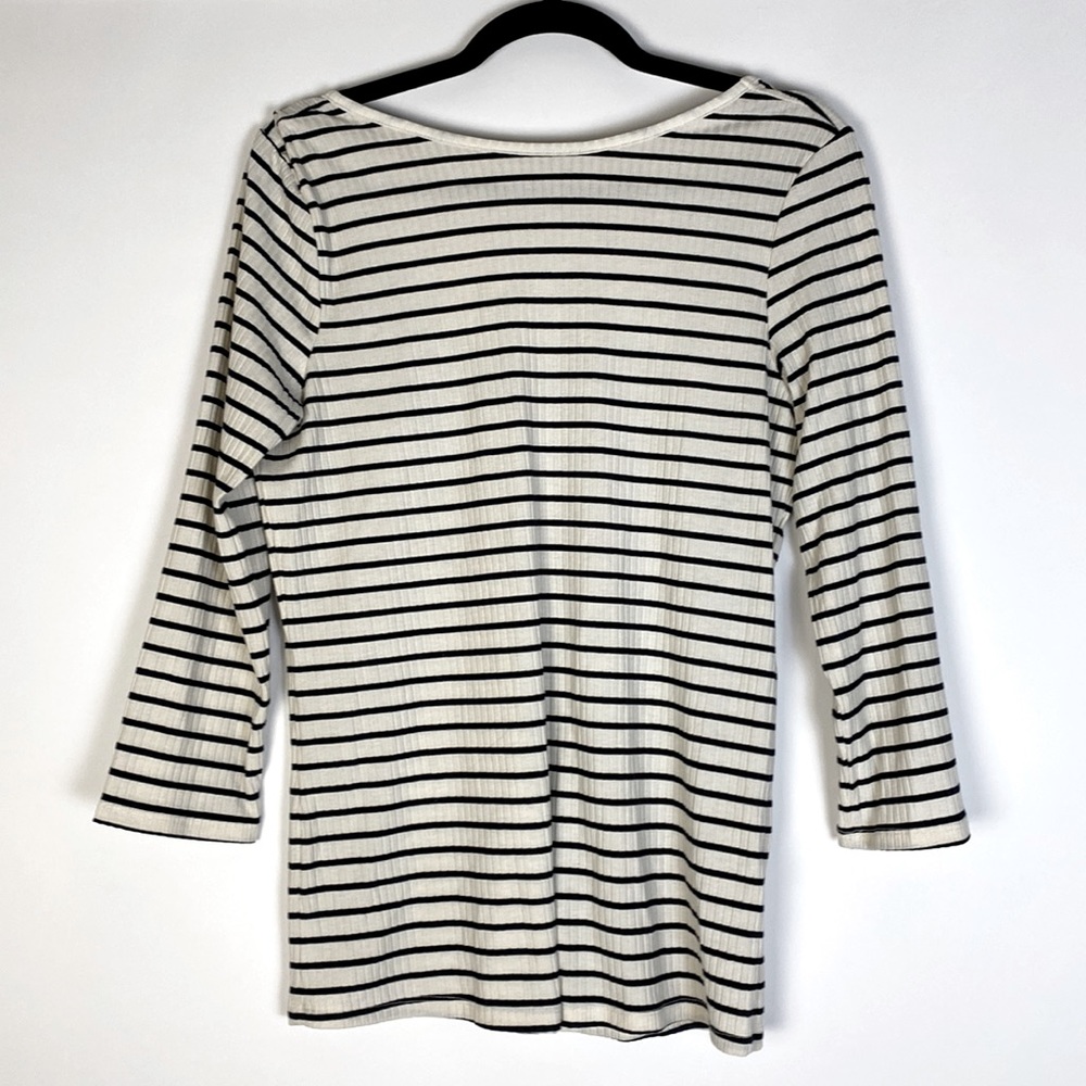 H&M Classic Striped Low Back 3/4 Sleeve Tee! Medium to large